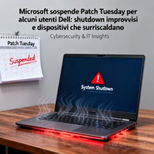 Microsoft sospende Patch Tuesday per alcuni utenti Dell: shutdown improvvisi e dispositivi che surriscaldano