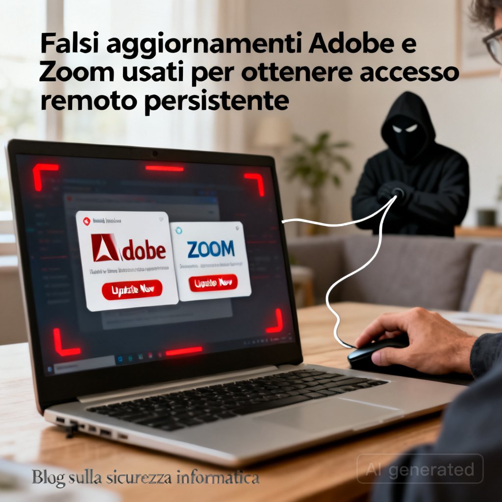 Falsi aggiornamenti Adobe e Zoom usati per ottenere accesso remoto persistente